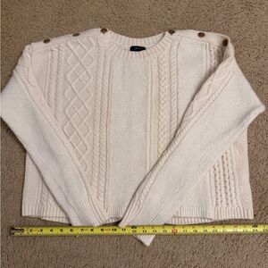 J. Crew Ivory Cable Knit Sweater